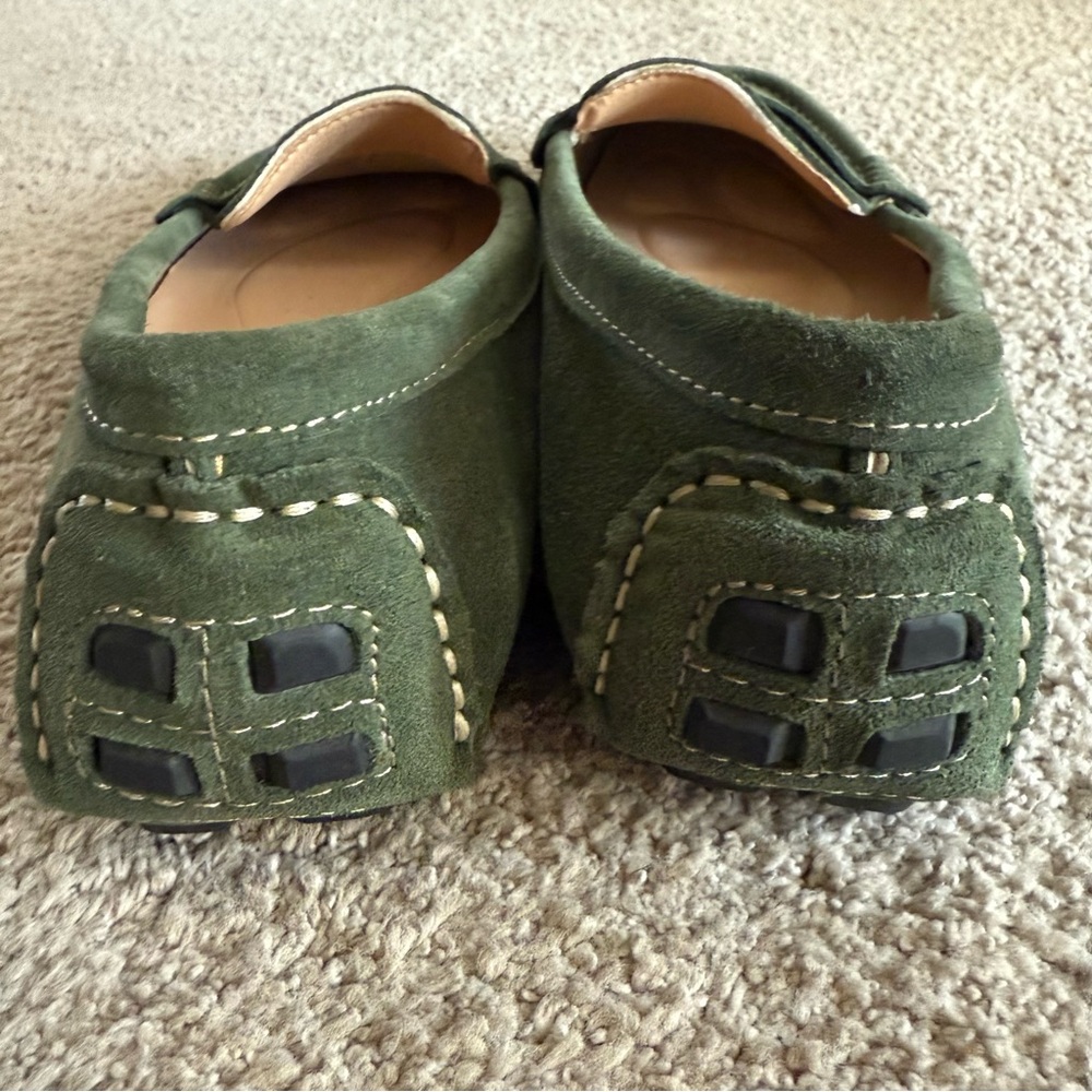 Size 9.5 Women's Green Suede Loafers - Picture 4 of 7